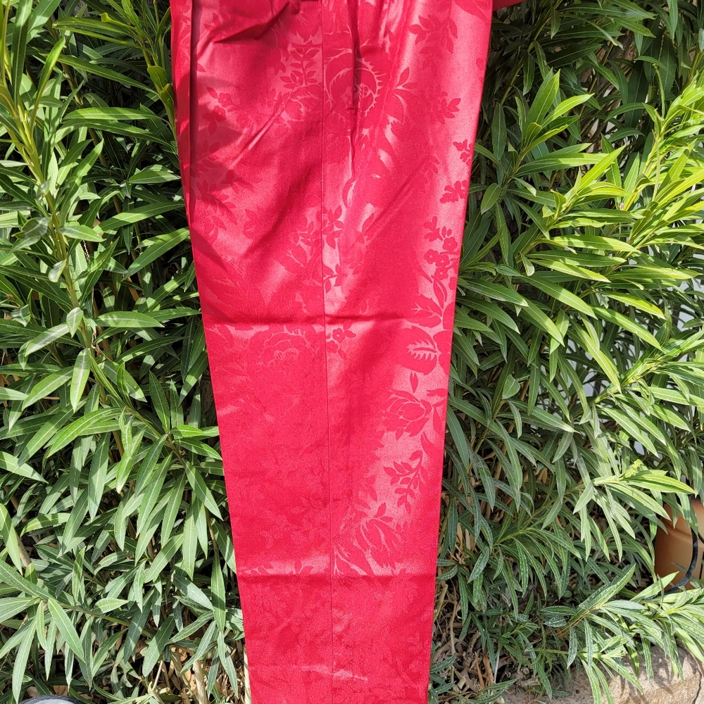 MUST SEE PHOTOS VINTAGE Custom tailored Brocade Pattern A line pants suit - Picture 5 of 16